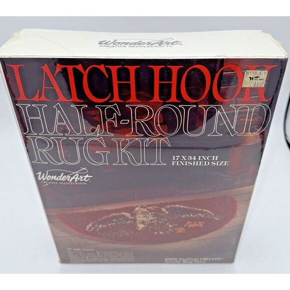 Vintage "Eagle Patriotic" Rug Latch Hooking Kit Half Round 17"X34" #4680 NEW - Picture 3 of 12